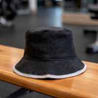 Premium-Saunahut aus schwarzer Wolle